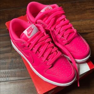Nike Pink Low-Top Sneakers with White Sole